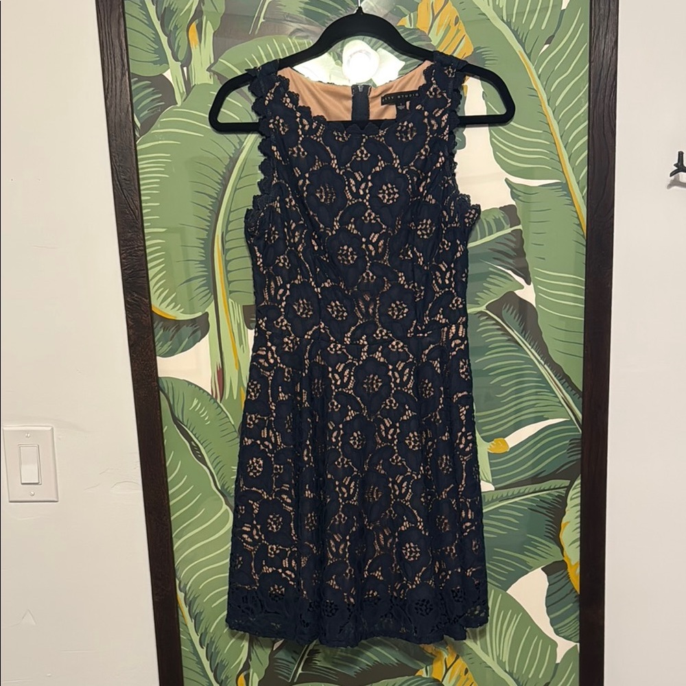 City Studio Blue Lace Midi Dress